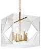 Travis, 24" Pendant, Aged Brass Finish, Clear Acrylic