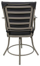 Outdoor/Indoor Patio Swivel Dining Chair Jamey With Arms, Dark Gray Linen - Beige