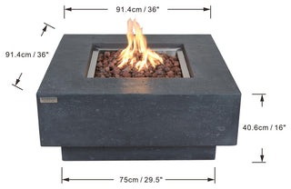 Manhattan 36" Concrete Fire Table (Natural Gas) / Dark Grey
