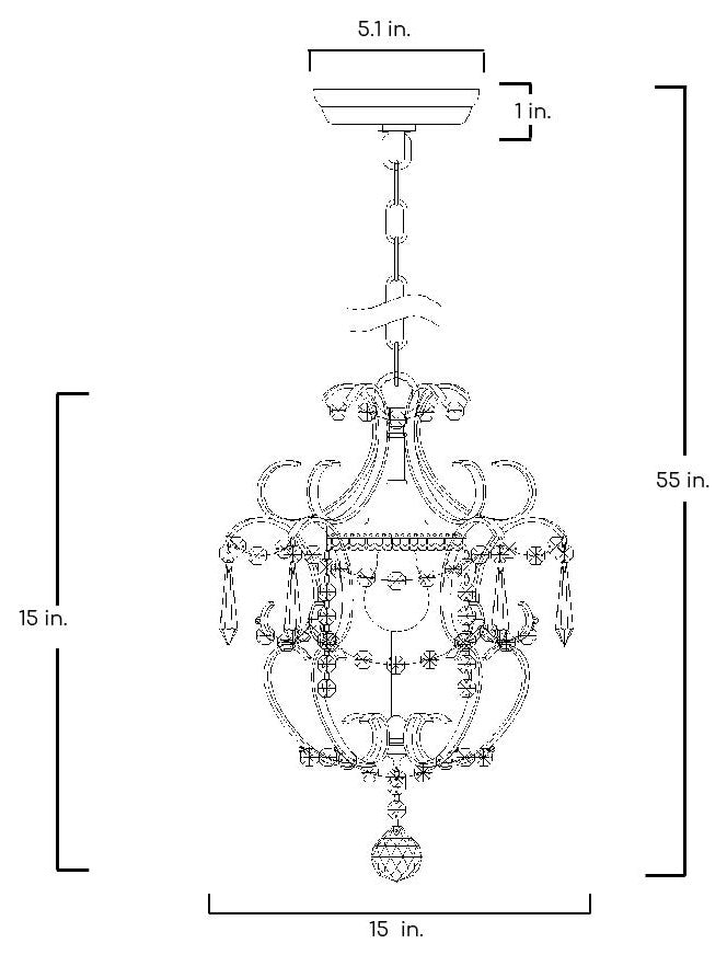 Amorette 1-Light White Finish Mini Chandelier With Crystals Glam Lighting
