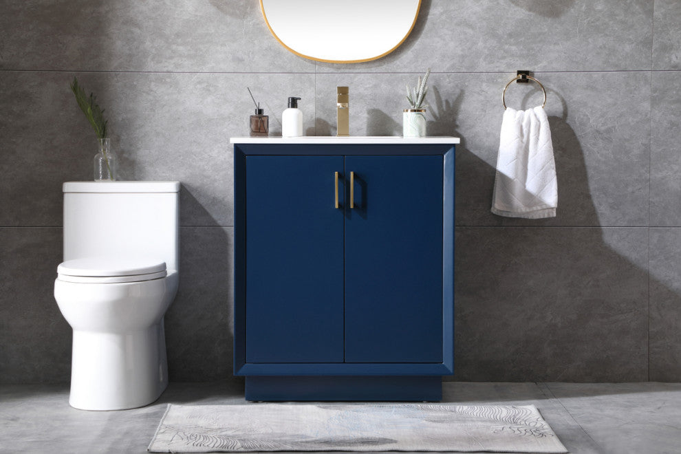 30" SIngle Bathroom Vanity, Blue