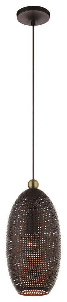 Livex Lighting Dublin 1 Light Tall Bronze Pendant