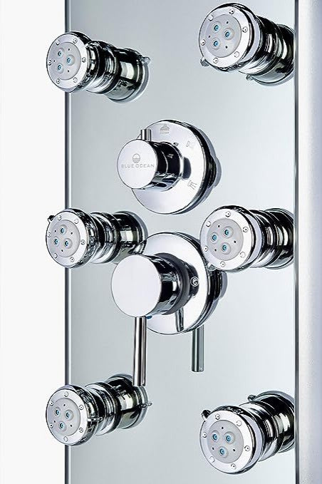 Blue Ocean 52" Aluminum SPA392M-L Shower Panel Tower with Rainfall Shower Head