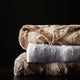 Madison Park Zuri Faux Fur Oversized Bed Throw, Tan