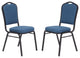 Set of 2 Dining Chair, Cushioned Fabric Seat With Crown Backrest, Natural Blue