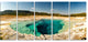 "Yellow Stone Pool Panorama" Landscape Print Wall Artwork, 5 Panels, 60"x28"