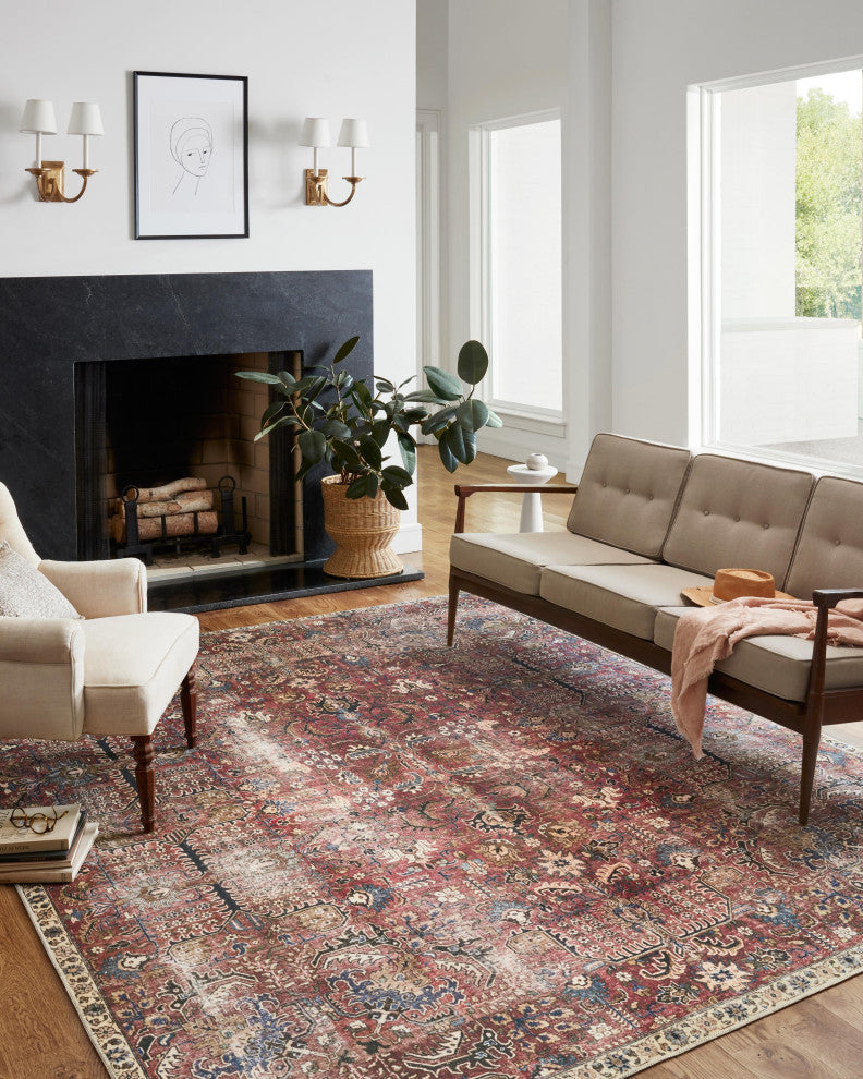 Chris Loves Julia x Loloi Jules Merlot/Multi 8'-6" x 11'-6" Area Rug