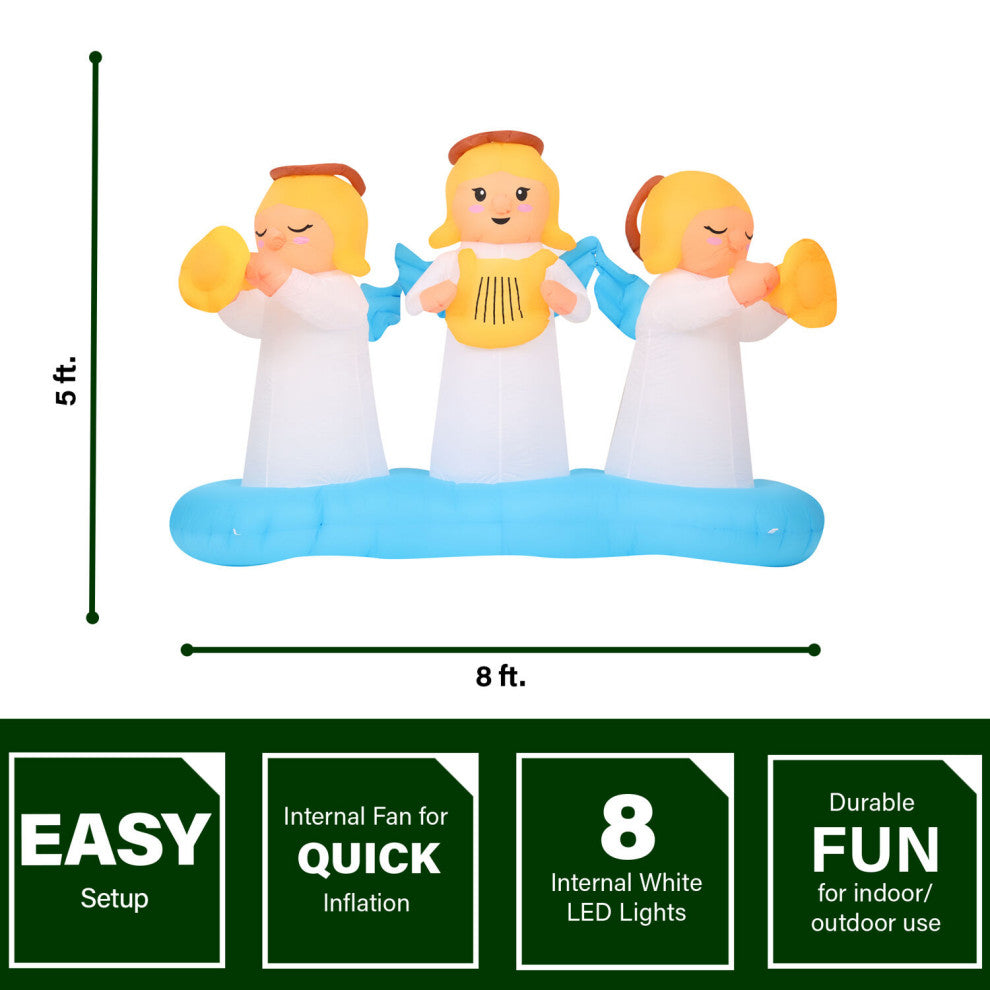 8-Ft. Pre-Lit Inflatable Angel Trio