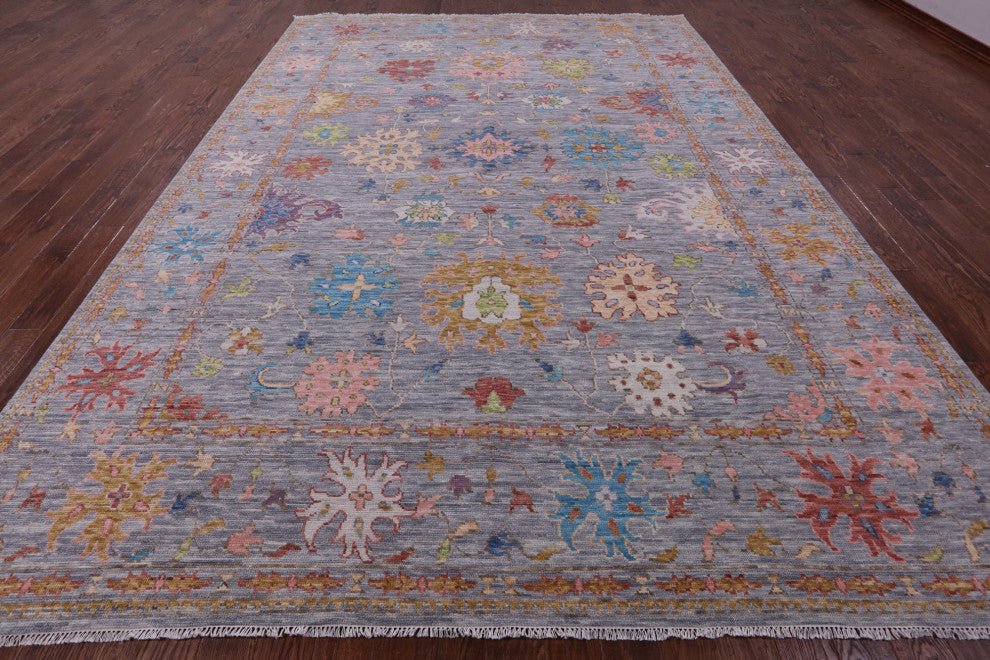 Hand-Knotted Turkish Oushak Rug 9' 10" X 14' 2" - Q15734