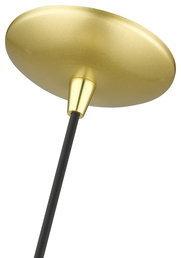 Waldorf 1-Light Soft Gold Pendant, Polished Brass Accents