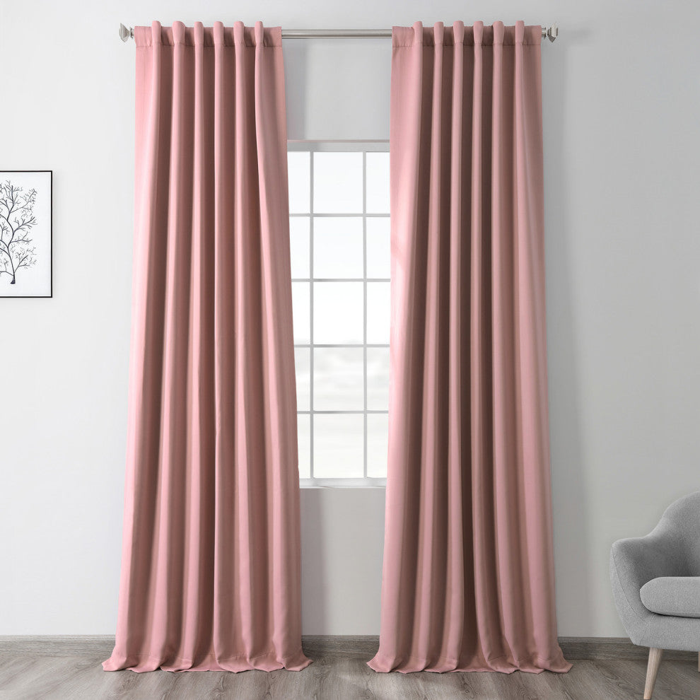 Room Darkening Curtain Panel Pair, Fresco Blush, 50"x108"