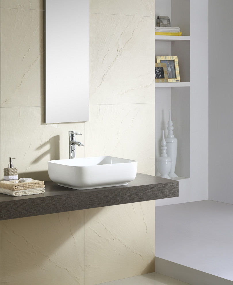 Fine Fixtures White Vitreous China 20" Thin Edge Vessel Sink