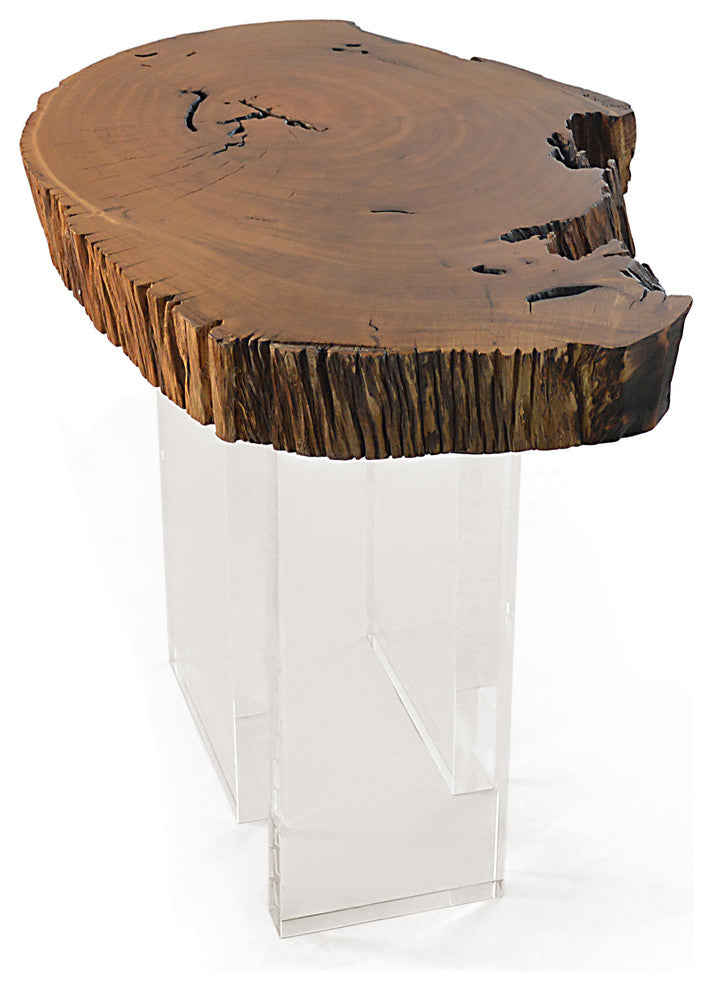 Bahia Pequi and Acrylic Side Table