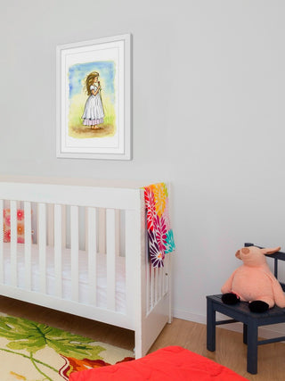 "Rose Girl" Framed Painting Print