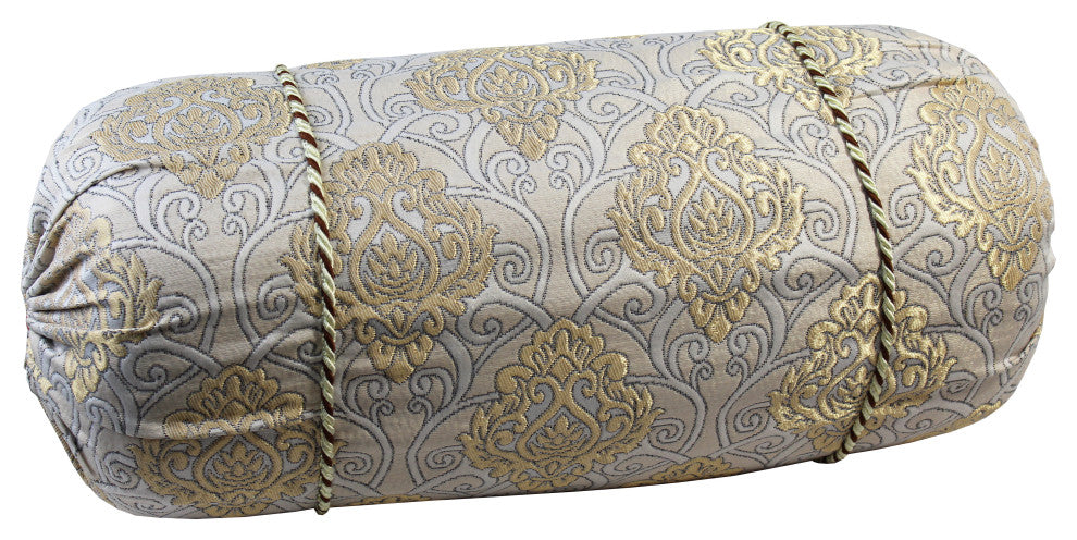 Natural Geo Cream/Gold Gao Takiya Bolster Pillow, Set of 2
