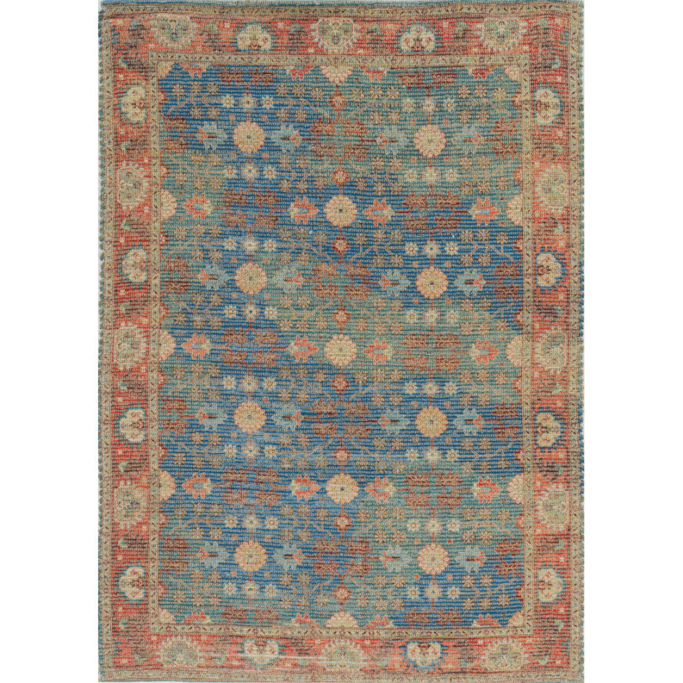 KAS Morris 2227 Blue/Red Traditions Area Rug, 7'6"x9'6"