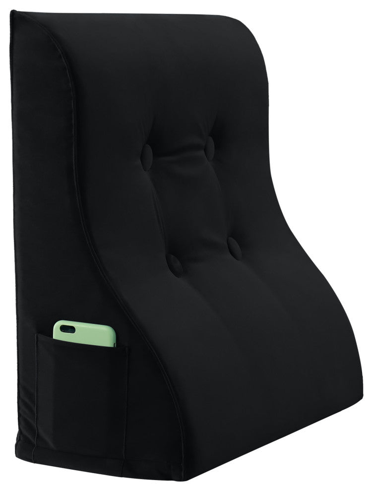 Reading Pillow Bed Foam Wedge Adult for Back Support, Black, 24x9x21
