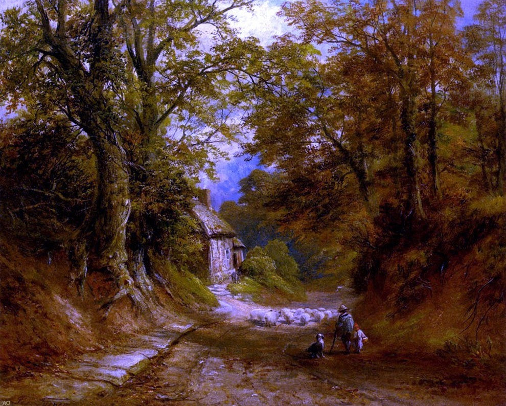 George Turner The Old Cottage  Littleover Lane Gallery Wrapped Canvas Print