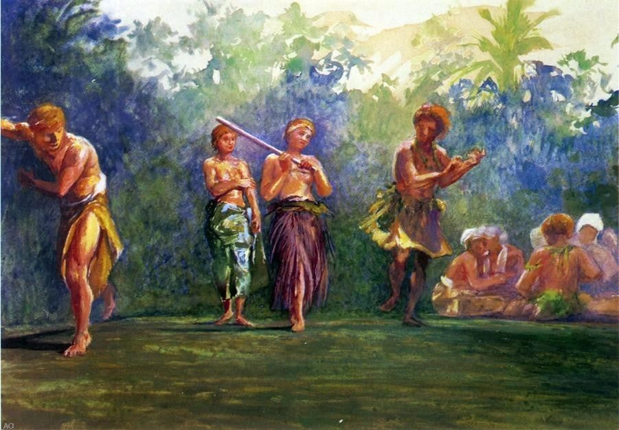John La Farge Standing Dance- Standing Figures Wrapped Canvas