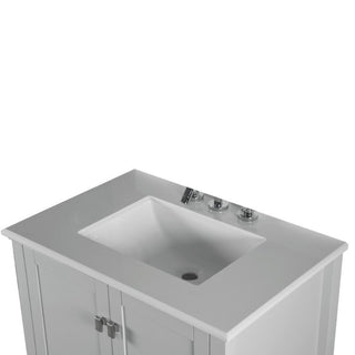 31" Single Vanity, Light Gray With Engineered Stone Top