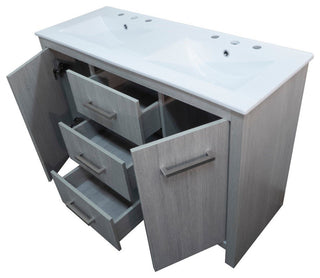48" Double Sink Vanity With Gray Pine Finish