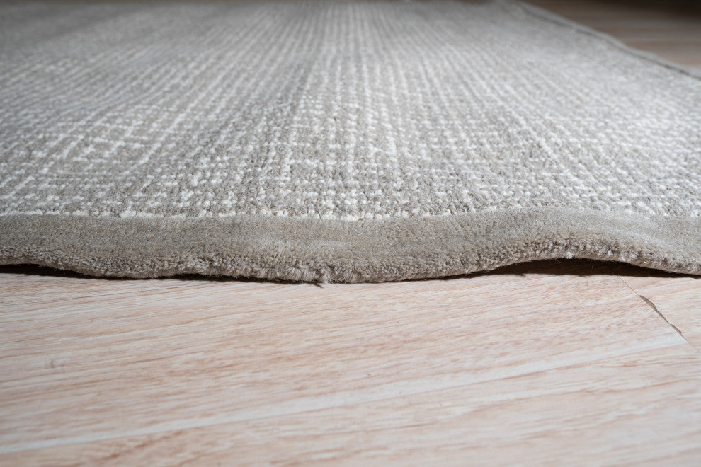 EORC Brown Hand-Tufted Wool Timothy Rug 7'9x9'9