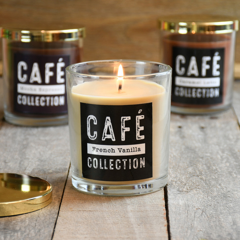 Scented Candles, Coffee Cafe Collection, 10oz Glass Jars, 3-Piece Set