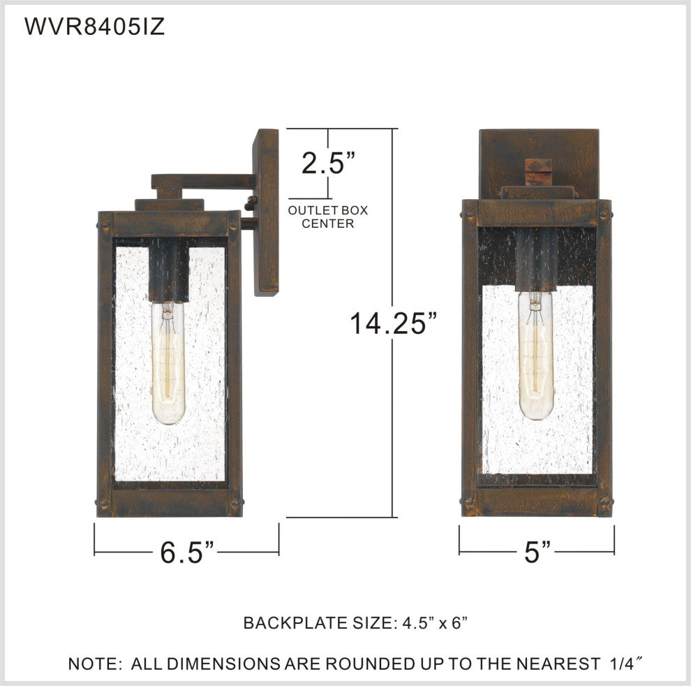 Quoizel WVR8405 Westover 14" Tall Outdoor Wall Sconce - Earth Black