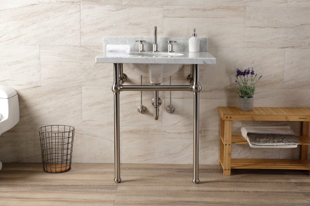 KVBH3022M88 30" Console Sink with Brass Legs (8-Inch, 3 Hole)