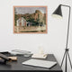 Patriotic Weathered Barn in Field Glass Plate Framed Photo Paper Wall Art Prints, Red Oak, 16" X 20"