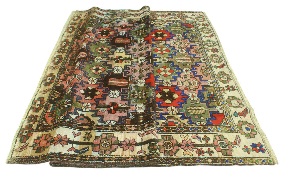 Fine Vintage Distressed Altheda Red/Ivory Rug, 6'10x9'3