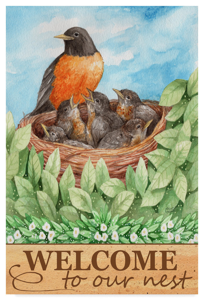 Robin Welcomesign Melinda Hipsher 'Robin Welcome' Canvas Art, 32