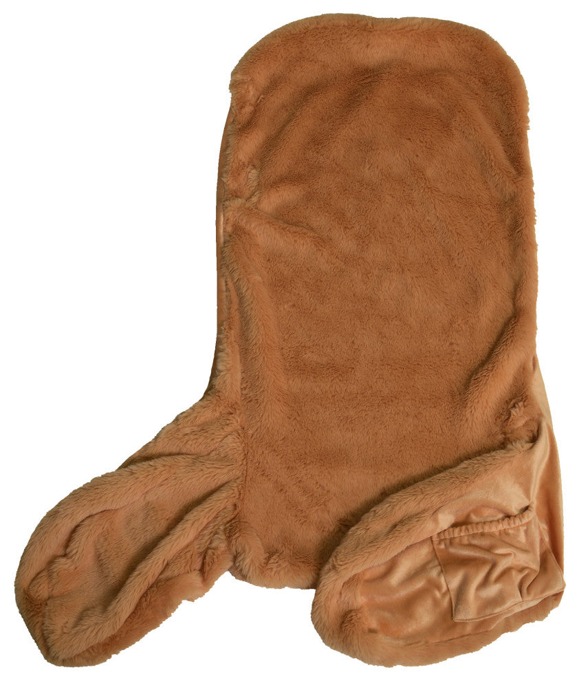 Faux Fur Bedrest Shell, Umber, 28"x30" X17"