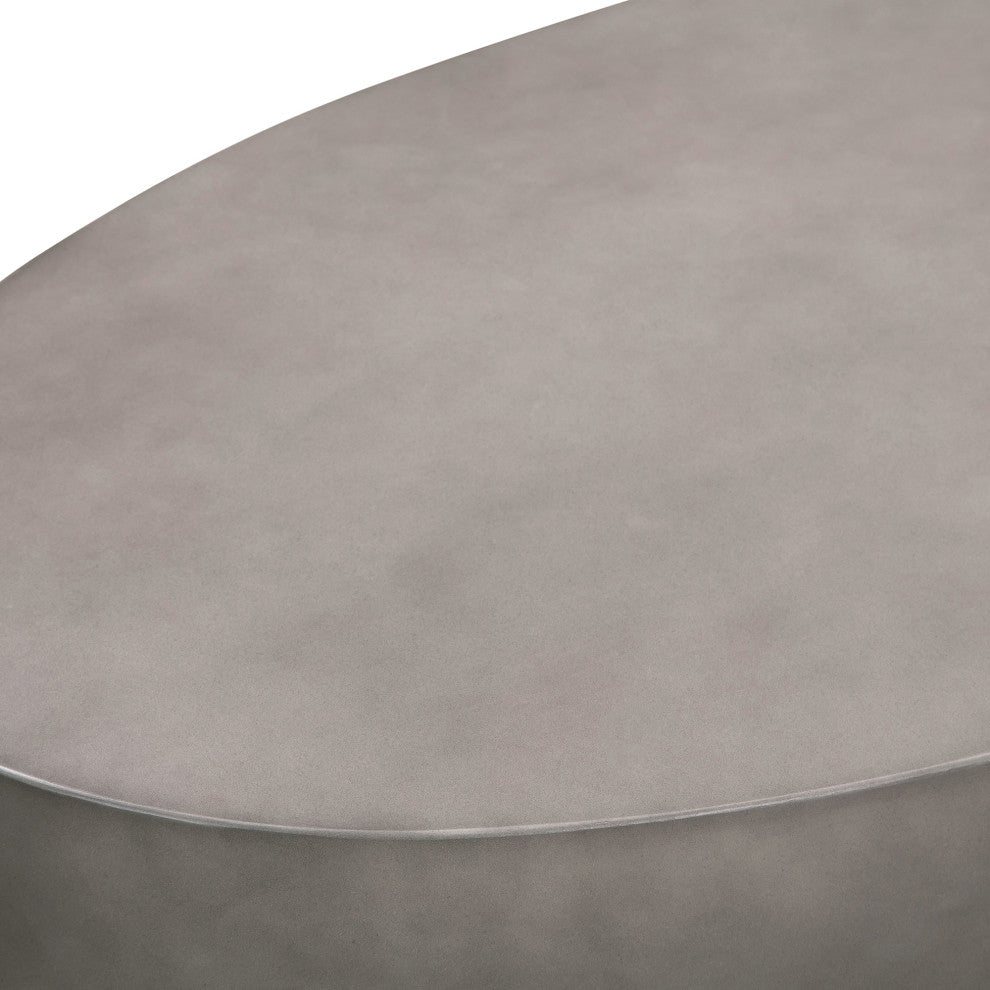 Anais Concrete And Brass Oval Coffee Table