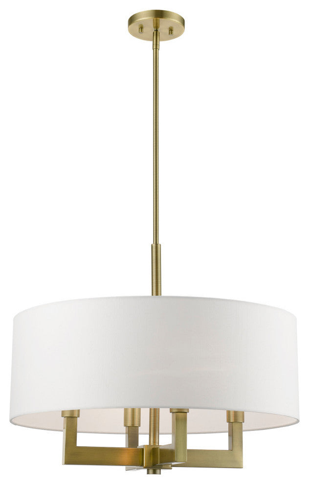 Cresthaven 4 Light Antique Brass Pendant Chandelier