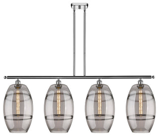 Ballston-Vaz 4-Light 49" Stem Island Light, Polished Chrome, Light Smoke