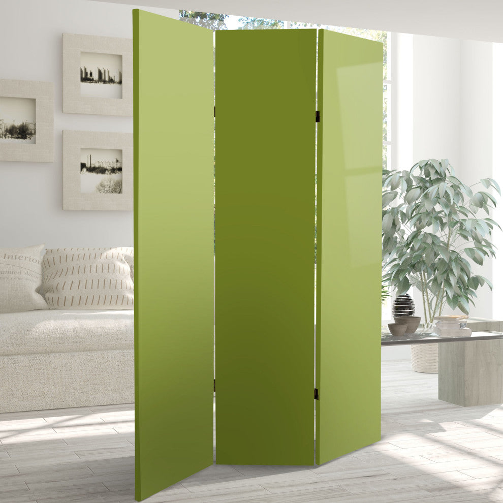 6' Tall Double Sided Olive Canvas Room Divider