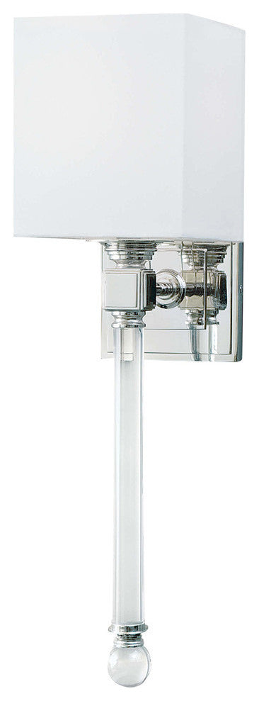 Crystal Tail Sconce, Polished Nickel