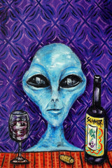 "Alien Wine" Painting Print on Wrapped Canvas, 24"x36"