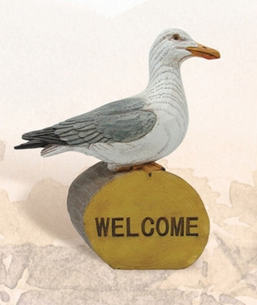 Seagull on Welcome Log