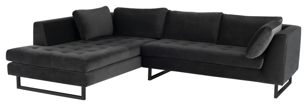 Janis Shadow Grey Fabric Sectional Sofa, HGSC521