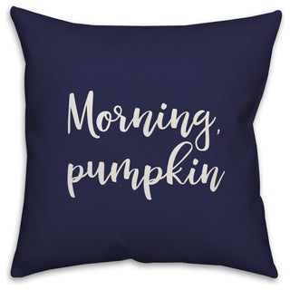 Morning, Pumpkin in Navy 18x18 Throw Pillow