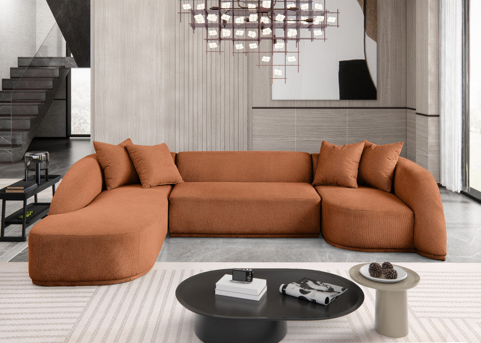Rita Upholstered 3pc. Sectional, Cognac