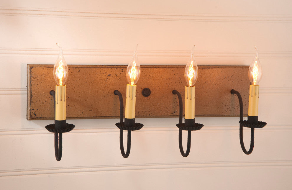 4 Arm Vanity Light, Pearwood