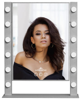 Cinematique XL Tri Tone LED Makeup Mirror, Silver