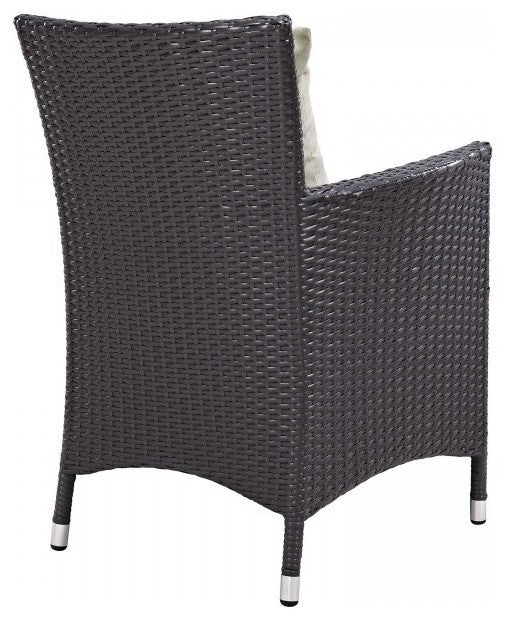 Modway Convene 4 Piece Outdoor Patio Dining Set, Espresso Beige