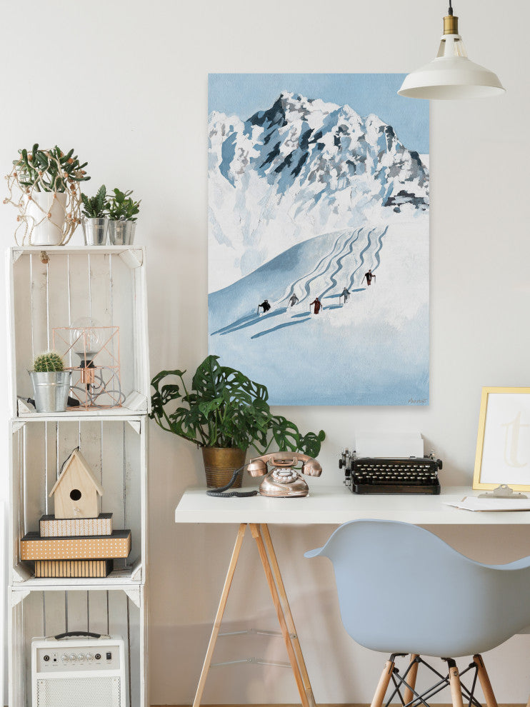 "Racing the Slopes" Painting Print on Wrapped Canvas, 8x12