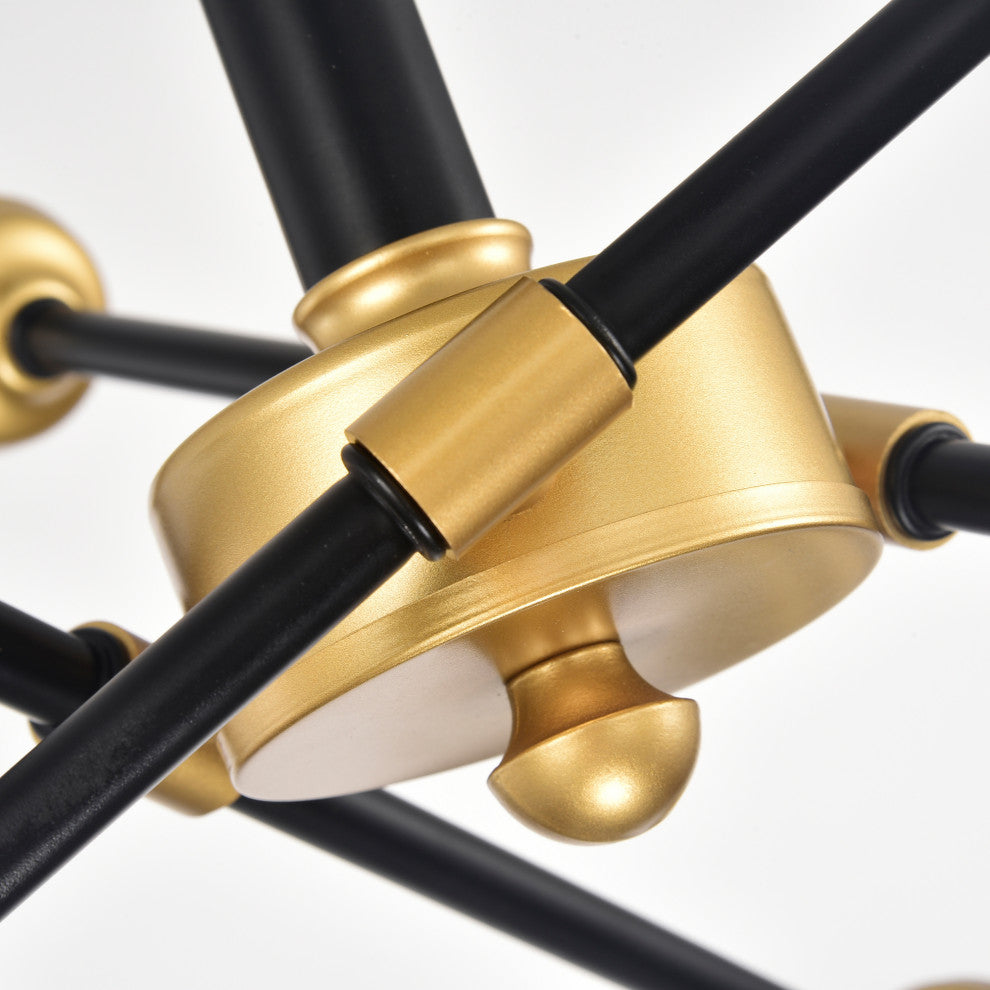 Sami 6-light Sputnik Black and Gold Chandelier