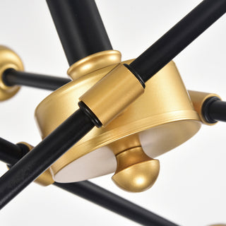 Sami 6-light Sputnik Black and Gold Chandelier