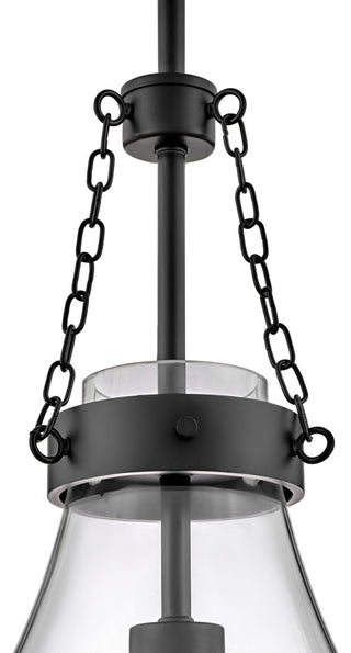 Hinkley Eloise 22.25" Small Pendant Light, Black + Clear Glass